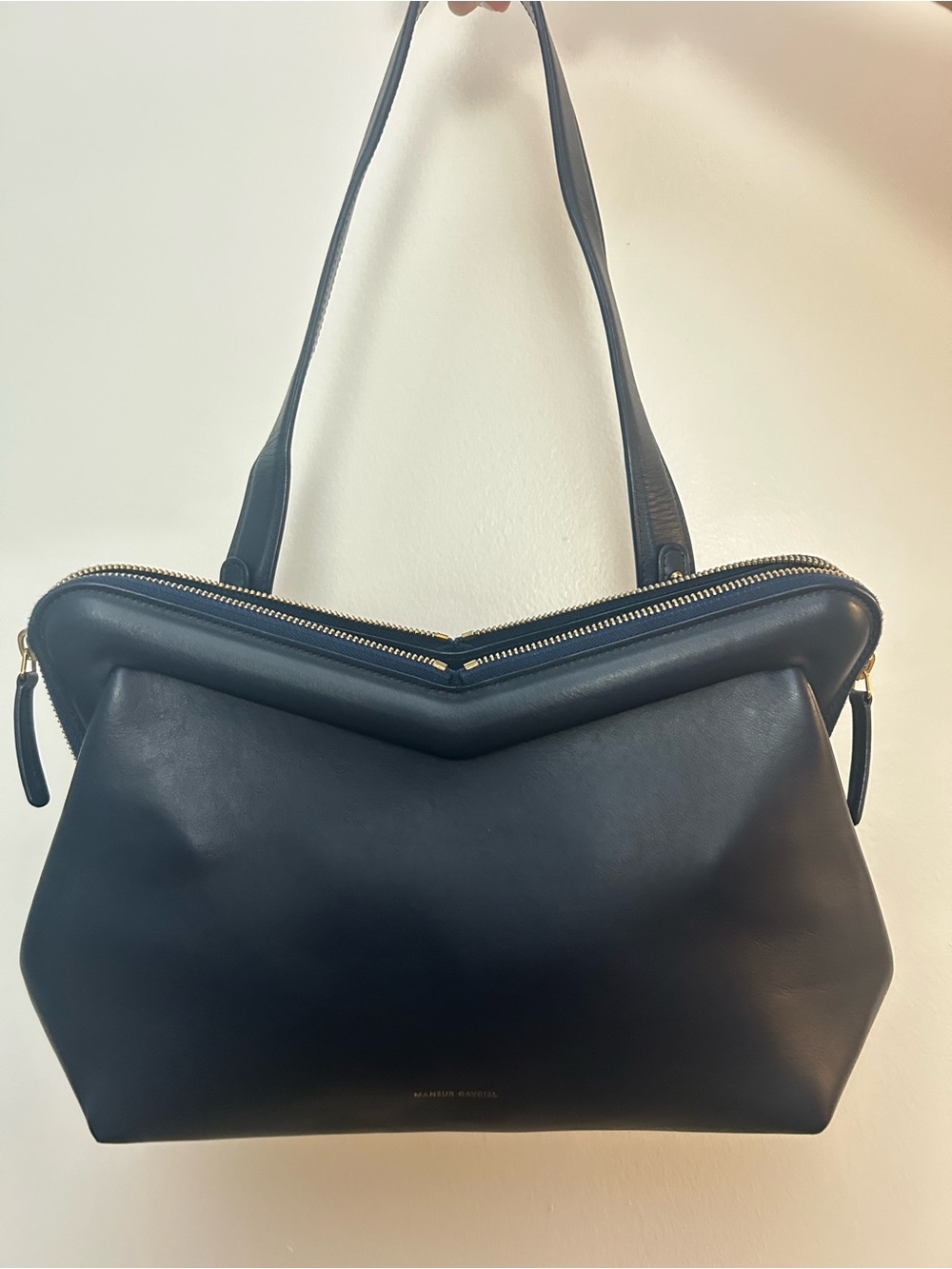Mansur Gavriel M FRAME navy blue shoulder bag - Picture 3 of 11